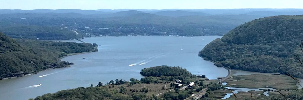 Aerial view of the Hudson Valley and River.