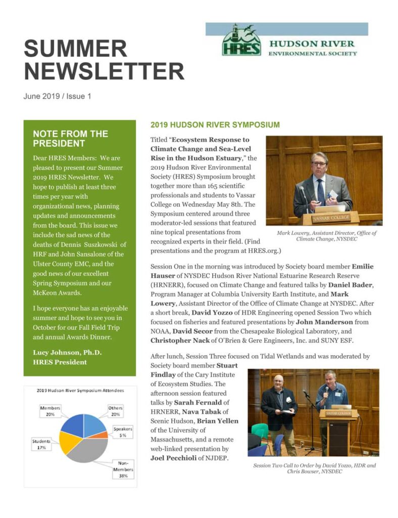 Cover of Summer 2019 Newsletter.